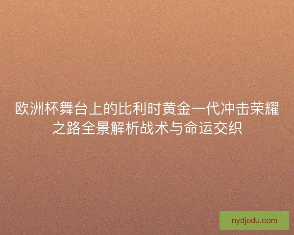 欧洲杯舞台上的比利时黄金一代冲击荣耀之路全景解析战术与命运交织