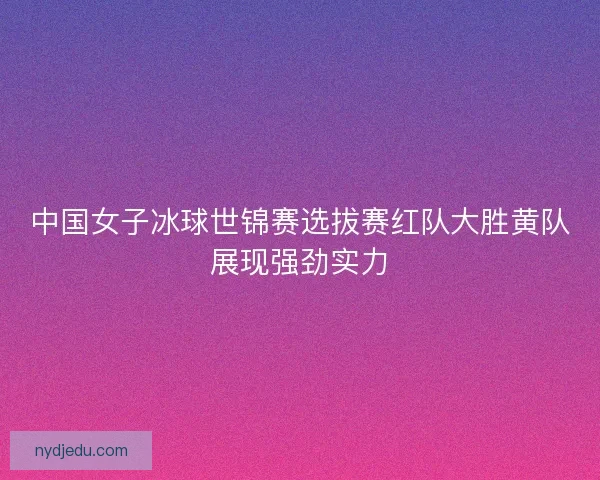 中国女子冰球世锦赛选拔赛红队大胜黄队展现强劲实力