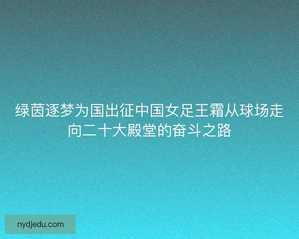 绿茵逐梦为国出征中国女足王霜从球场走向二十大殿堂的奋斗之路