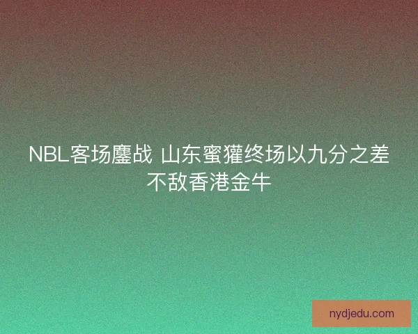 NBL客场鏖战 山东蜜獾终场以九分之差不敌香港金牛