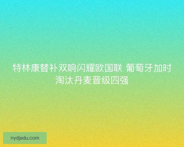 特林康替补双响闪耀欧国联 葡萄牙加时淘汰丹麦晋级四强
